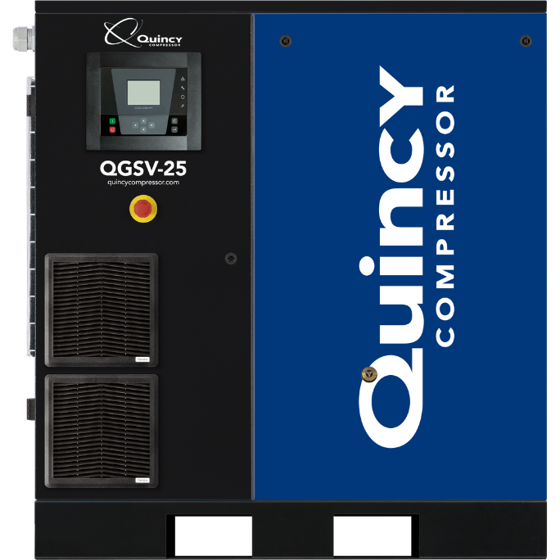 Quincy QGSV 25 hp floor mounted rotary screw compressor